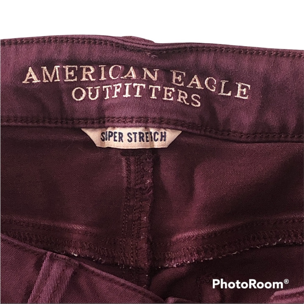 super stretch Hi-Rise Shortie shorts plum color size 4 American Eagle - Picture 3 of 5